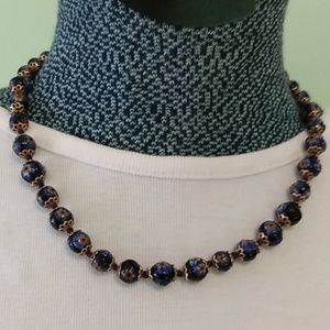 Vintage millifiori bead necklace 18" plus free gift